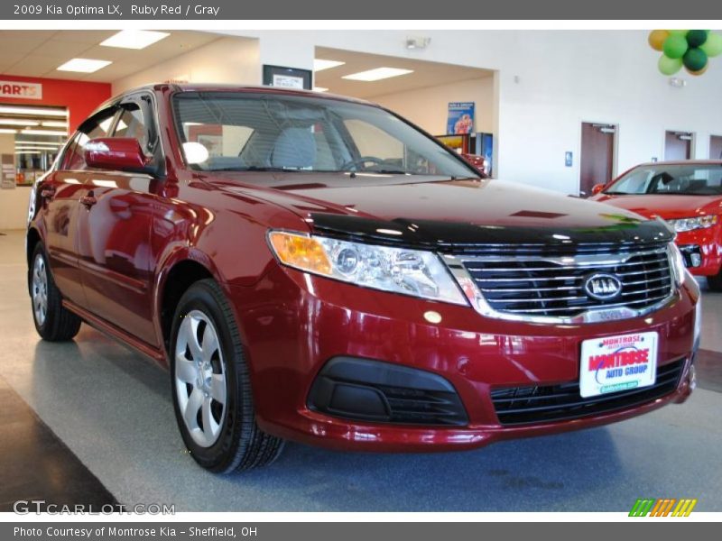 Ruby Red / Gray 2009 Kia Optima LX