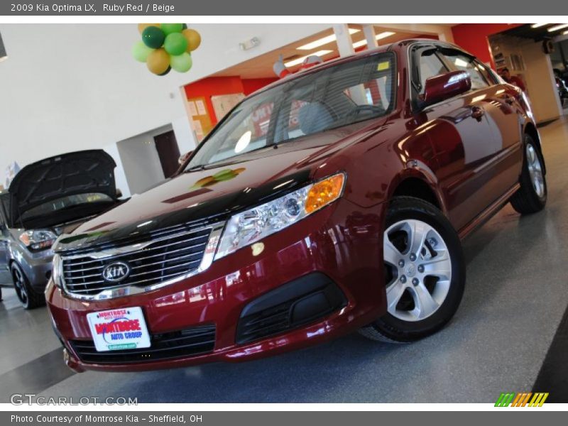 Ruby Red / Beige 2009 Kia Optima LX