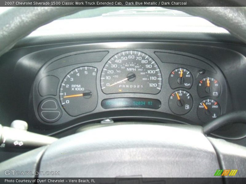 Dark Blue Metallic / Dark Charcoal 2007 Chevrolet Silverado 1500 Classic Work Truck Extended Cab