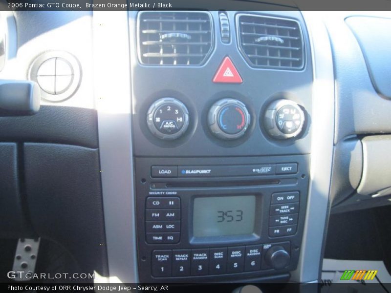 Brazen Orange Metallic / Black 2006 Pontiac GTO Coupe