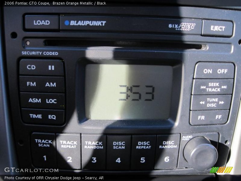 Brazen Orange Metallic / Black 2006 Pontiac GTO Coupe