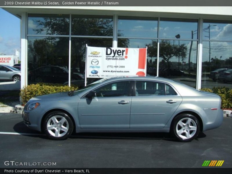 Golden Pewter Metallic / Titanium 2009 Chevrolet Malibu LS Sedan