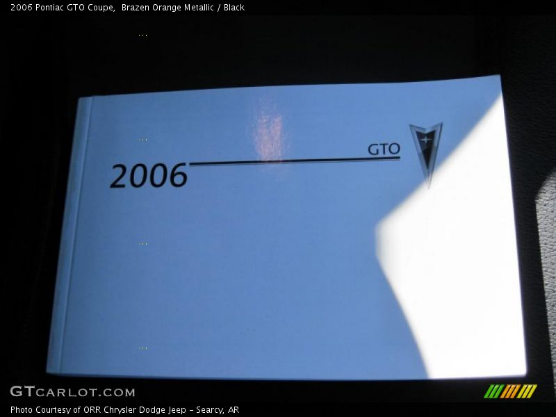 Brazen Orange Metallic / Black 2006 Pontiac GTO Coupe