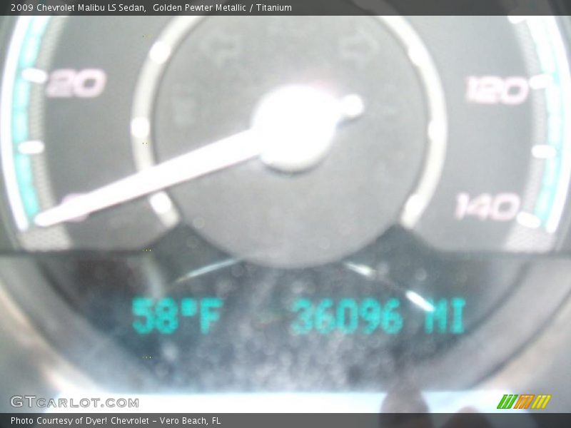 Golden Pewter Metallic / Titanium 2009 Chevrolet Malibu LS Sedan