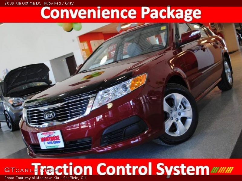 Ruby Red / Gray 2009 Kia Optima LX
