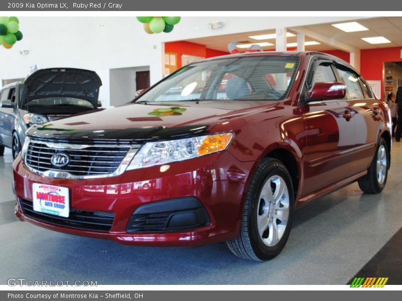Ruby Red / Gray 2009 Kia Optima LX