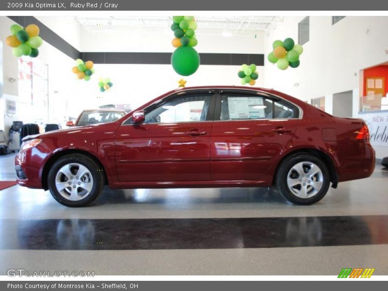 Ruby Red / Gray 2009 Kia Optima LX