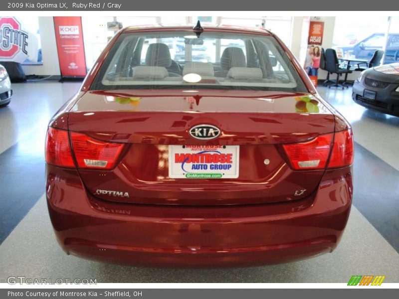 Ruby Red / Gray 2009 Kia Optima LX