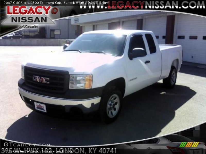 Summit White / Dark Titanium 2007 GMC Sierra 1500 Extended Cab