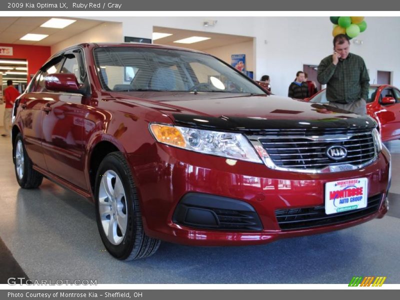 Ruby Red / Gray 2009 Kia Optima LX