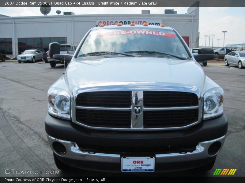 Bright White / Medium Slate Gray 2007 Dodge Ram 3500 ST Quad Cab 4x4 Chassis