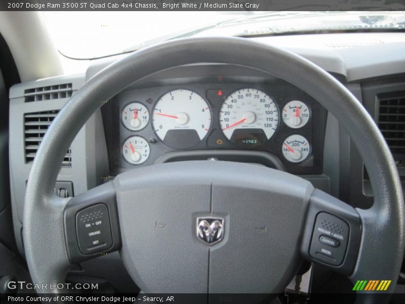 Bright White / Medium Slate Gray 2007 Dodge Ram 3500 ST Quad Cab 4x4 Chassis