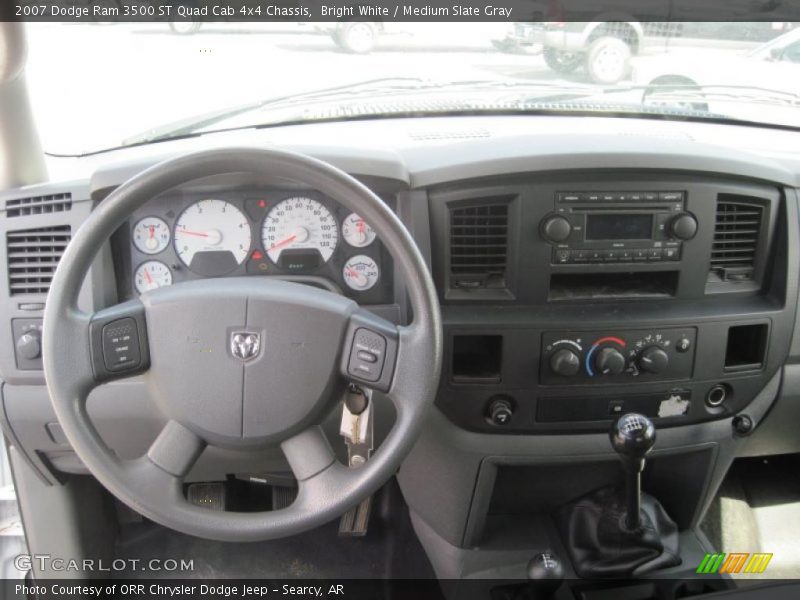 Bright White / Medium Slate Gray 2007 Dodge Ram 3500 ST Quad Cab 4x4 Chassis