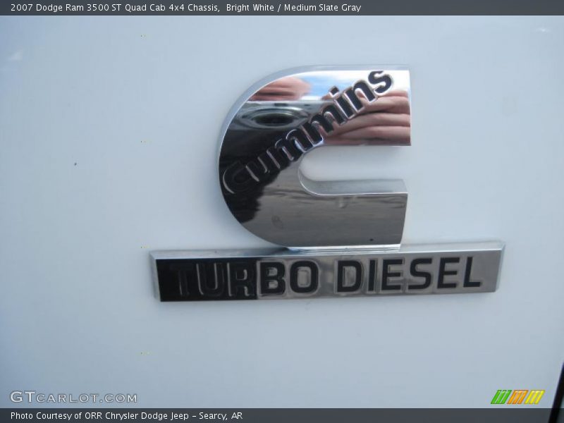 Bright White / Medium Slate Gray 2007 Dodge Ram 3500 ST Quad Cab 4x4 Chassis