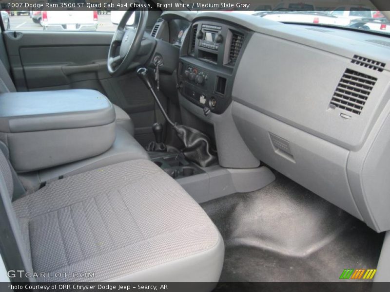 Bright White / Medium Slate Gray 2007 Dodge Ram 3500 ST Quad Cab 4x4 Chassis