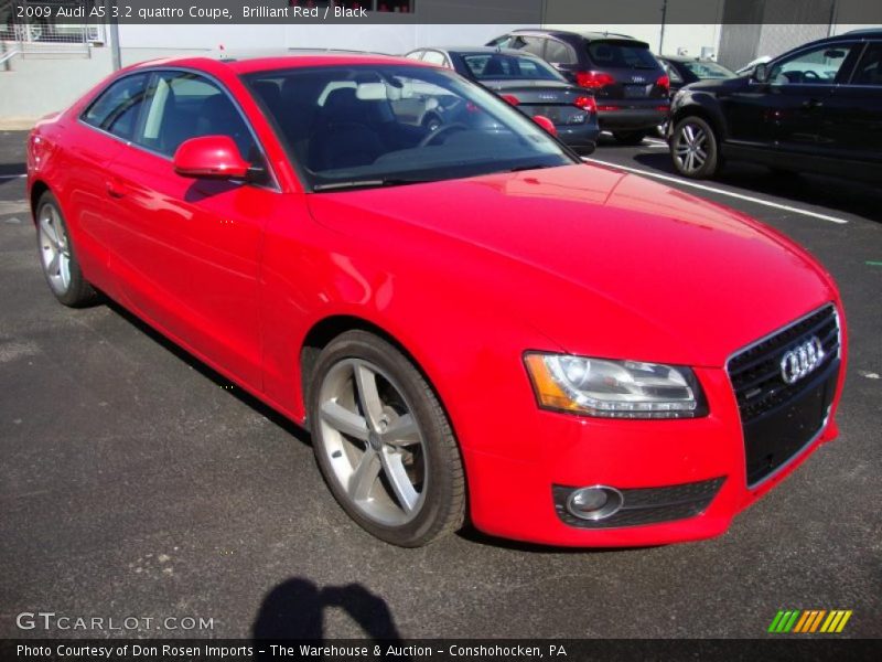 Brilliant Red / Black 2009 Audi A5 3.2 quattro Coupe