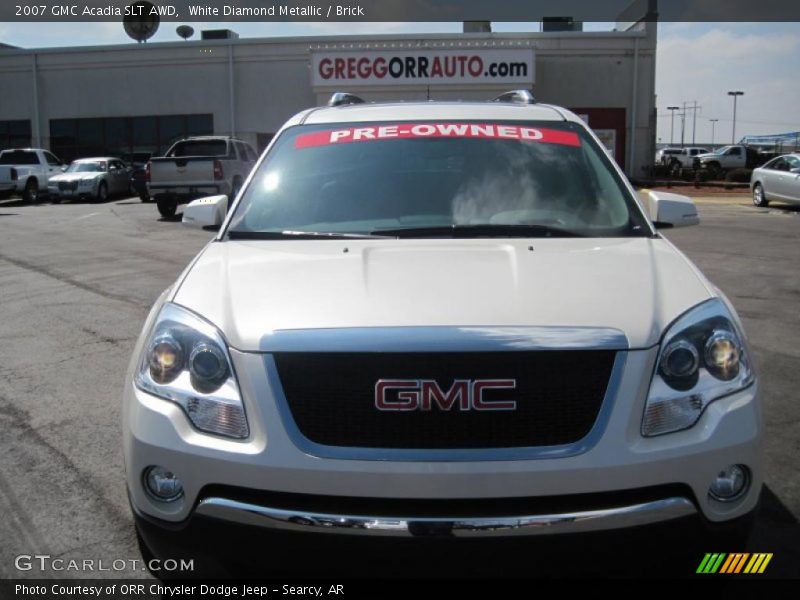 White Diamond Metallic / Brick 2007 GMC Acadia SLT AWD