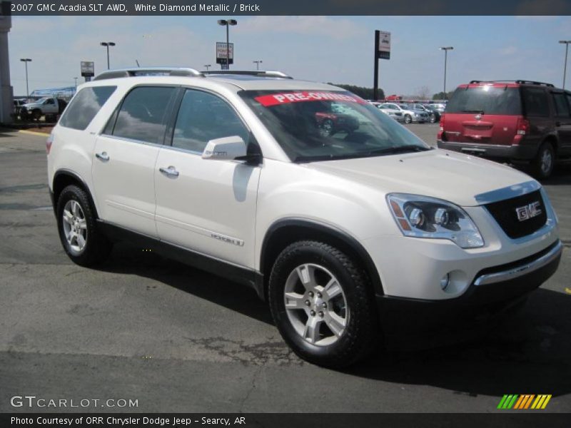 White Diamond Metallic / Brick 2007 GMC Acadia SLT AWD