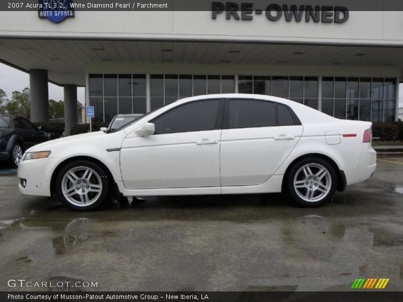 White Diamond Pearl / Parchment 2007 Acura TL 3.2