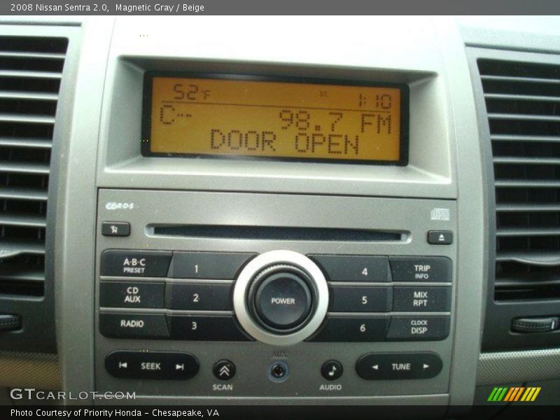 Magnetic Gray / Beige 2008 Nissan Sentra 2.0