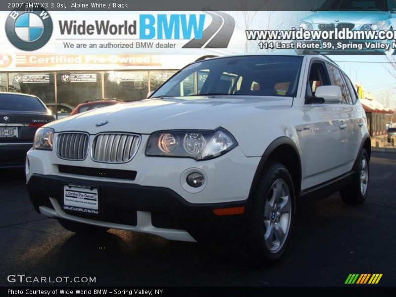 Alpine White / Black 2007 BMW X3 3.0si