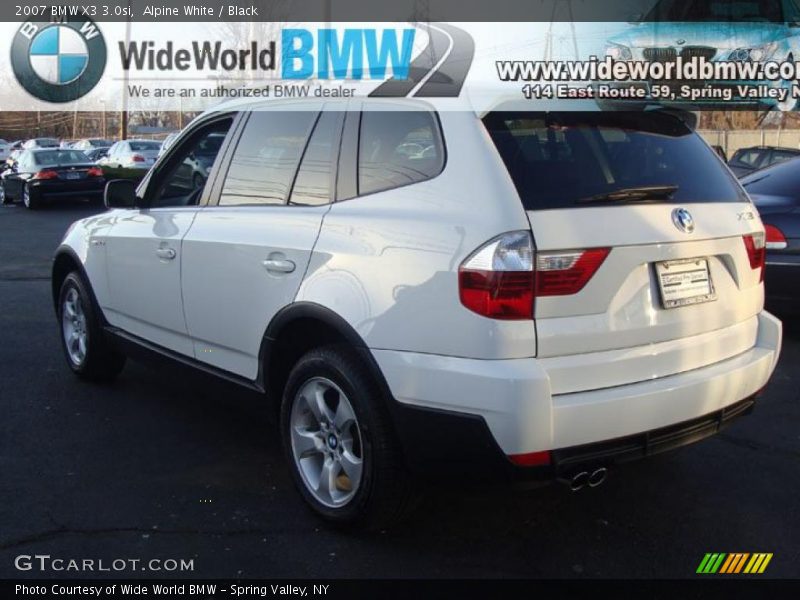 Alpine White / Black 2007 BMW X3 3.0si