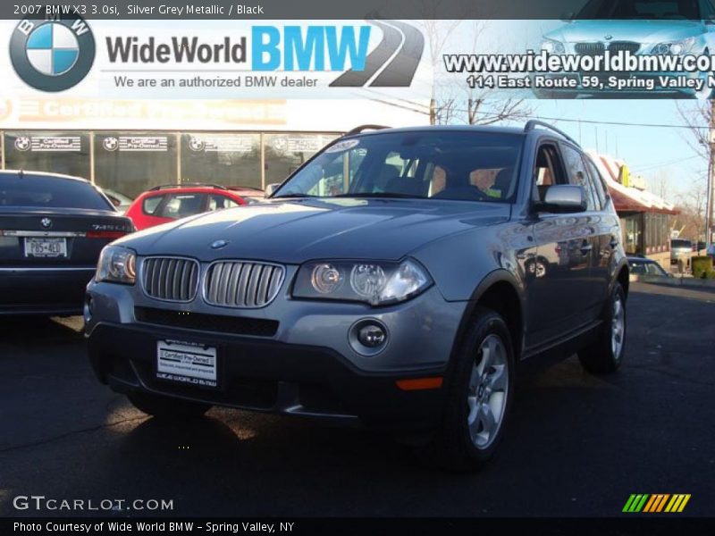 Silver Grey Metallic / Black 2007 BMW X3 3.0si