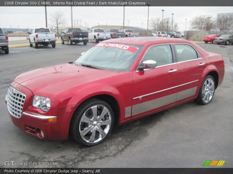 Inferno Red Crystal Pearl / Dark Khaki/Light Graystone 2008 Chrysler 300 C HEMI