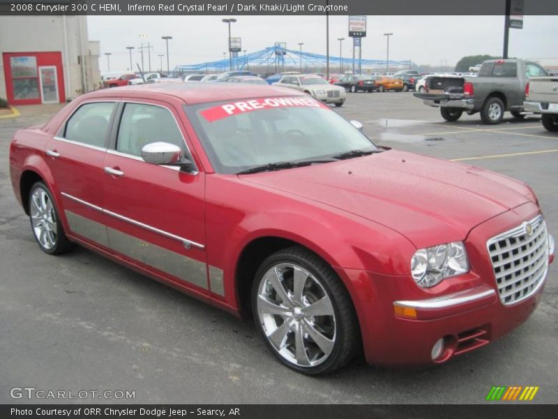 Inferno Red Crystal Pearl / Dark Khaki/Light Graystone 2008 Chrysler 300 C HEMI