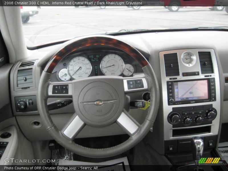Inferno Red Crystal Pearl / Dark Khaki/Light Graystone 2008 Chrysler 300 C HEMI