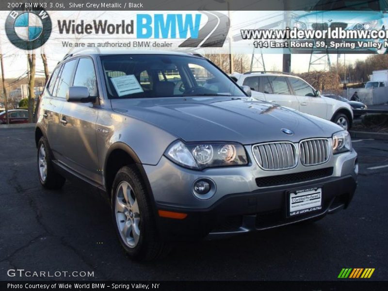 Silver Grey Metallic / Black 2007 BMW X3 3.0si
