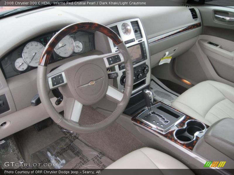 Inferno Red Crystal Pearl / Dark Khaki/Light Graystone 2008 Chrysler 300 C HEMI
