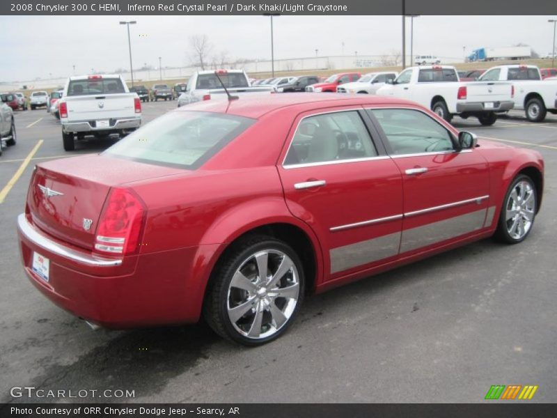 Inferno Red Crystal Pearl / Dark Khaki/Light Graystone 2008 Chrysler 300 C HEMI