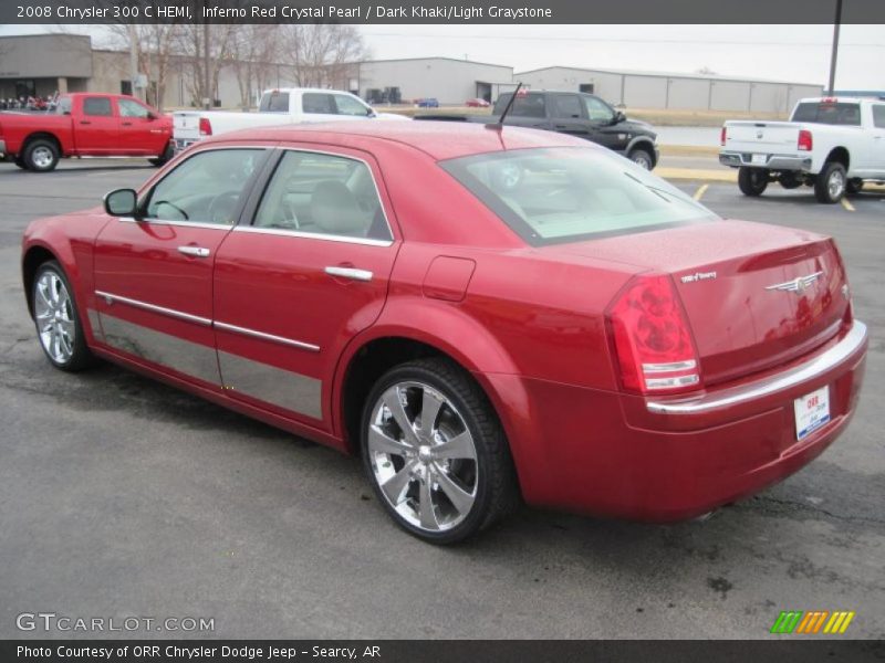 Inferno Red Crystal Pearl / Dark Khaki/Light Graystone 2008 Chrysler 300 C HEMI