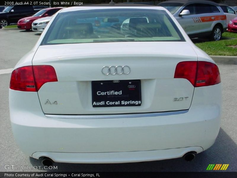 Ibis White / Beige 2008 Audi A4 2.0T Sedan