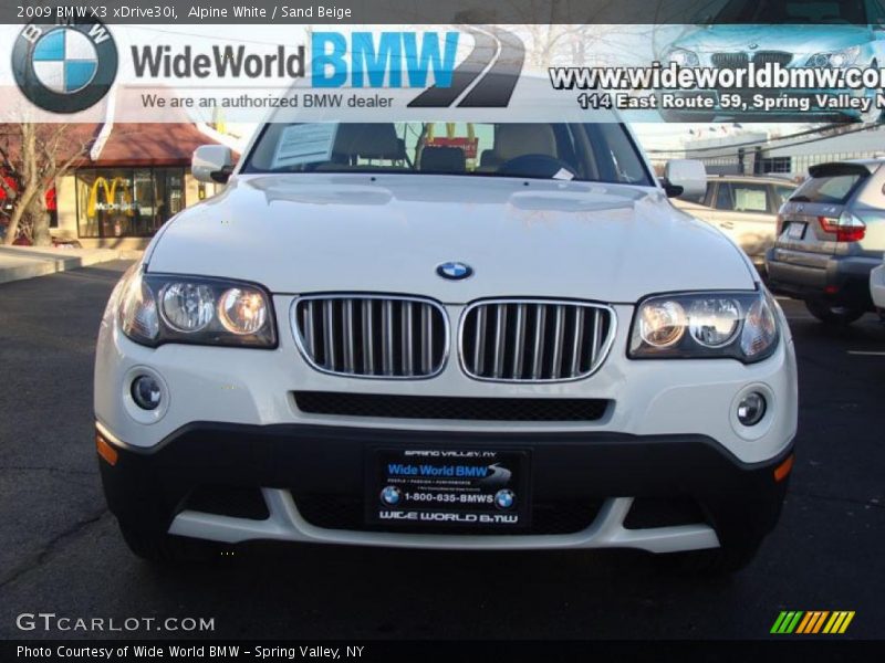 Alpine White / Sand Beige 2009 BMW X3 xDrive30i