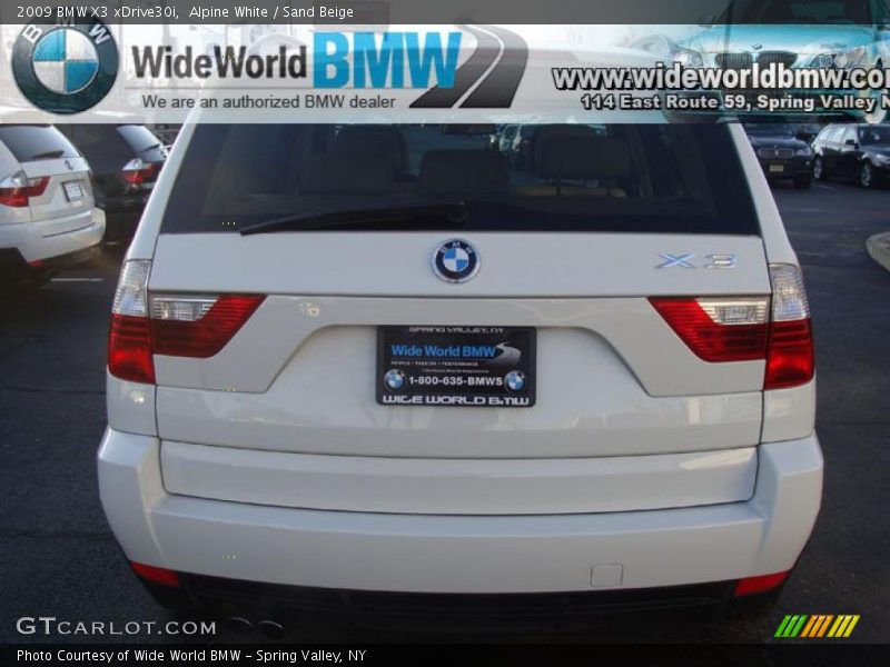 Alpine White / Sand Beige 2009 BMW X3 xDrive30i