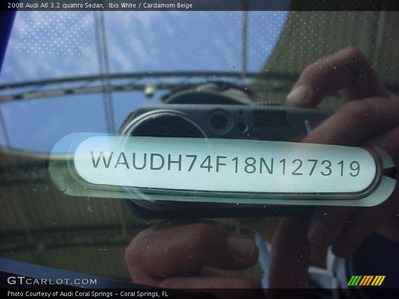 Ibis White / Cardamom Beige 2008 Audi A6 3.2 quattro Sedan