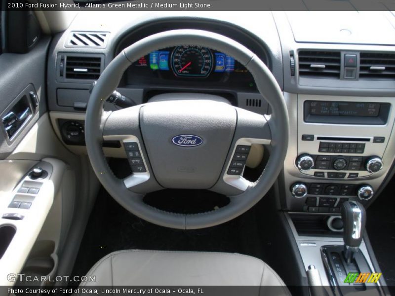 Atlantis Green Metallic / Medium Light Stone 2010 Ford Fusion Hybrid