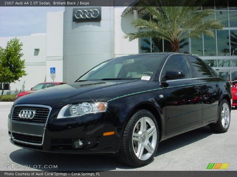 Brilliant Black / Beige 2007 Audi A4 2.0T Sedan