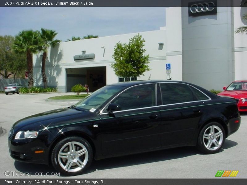 Brilliant Black / Beige 2007 Audi A4 2.0T Sedan