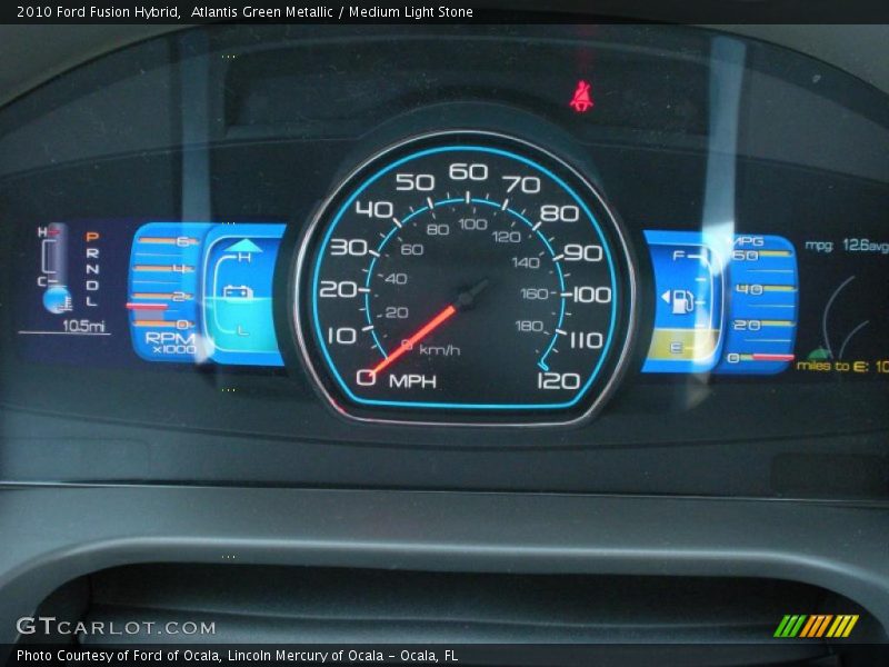 Atlantis Green Metallic / Medium Light Stone 2010 Ford Fusion Hybrid