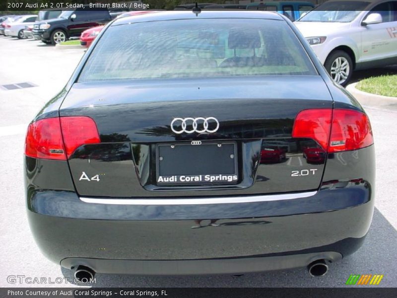Brilliant Black / Beige 2007 Audi A4 2.0T Sedan