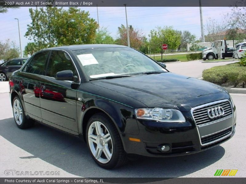 Brilliant Black / Beige 2007 Audi A4 2.0T Sedan