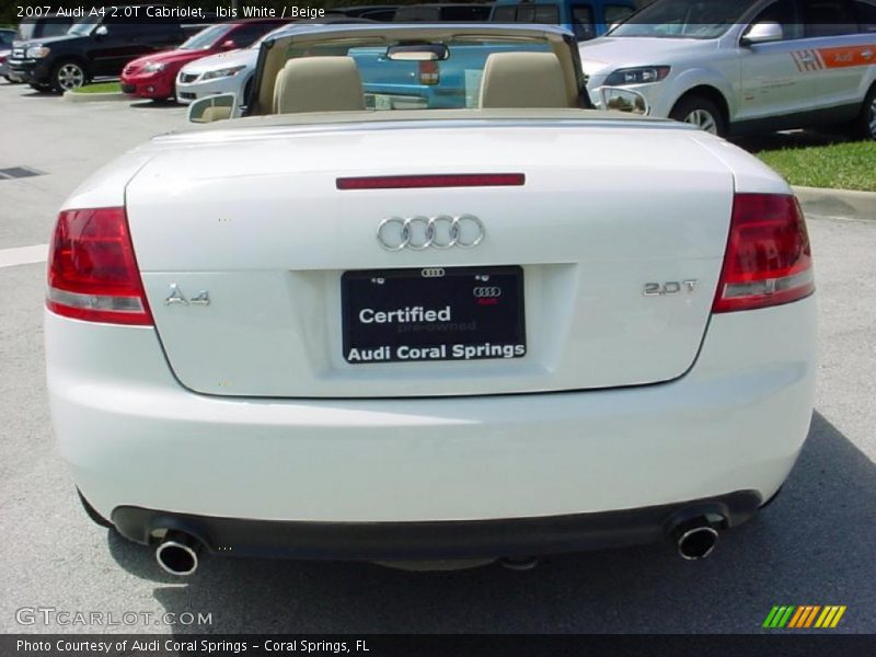 Ibis White / Beige 2007 Audi A4 2.0T Cabriolet