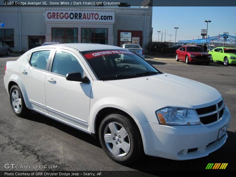Stone White / Dark Khaki/Light Graystone 2008 Dodge Avenger SE