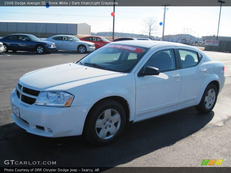 Stone White / Dark Khaki/Light Graystone 2008 Dodge Avenger SE
