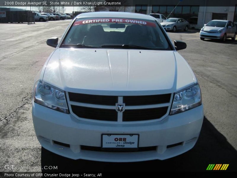 Stone White / Dark Khaki/Light Graystone 2008 Dodge Avenger SE