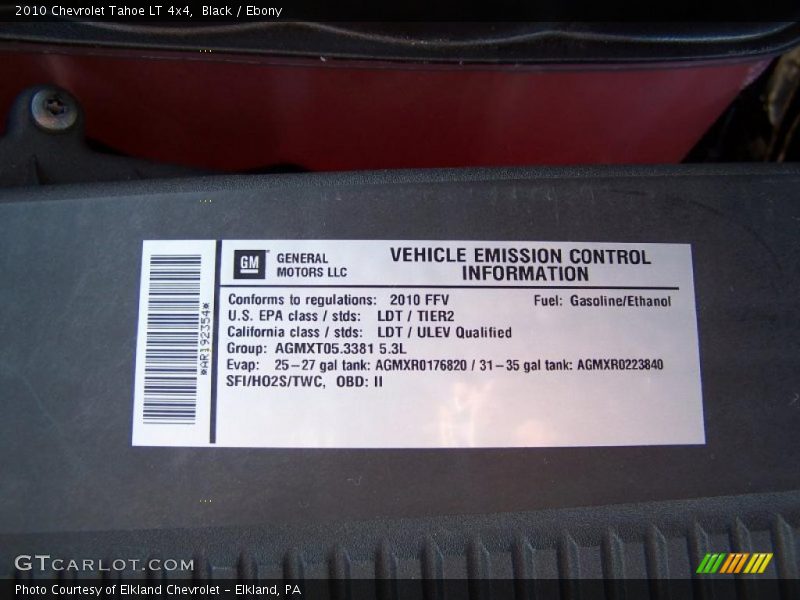 Black / Ebony 2010 Chevrolet Tahoe LT 4x4