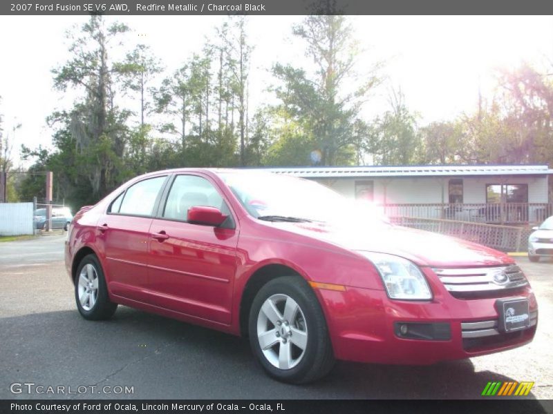 Redfire Metallic / Charcoal Black 2007 Ford Fusion SE V6 AWD